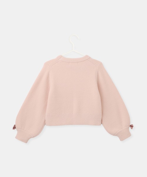ROPE' PICNIC(ロペピクニック)の「【KIDS/キッズ】スフレニットシリーズ リボンニットプルオーバー/イージーケア・リンクコーデ(ニット/セーター・キッズ・グリーン系その他/キナリ/ピンク系その他2・S/M/L)」の5枚目の写真