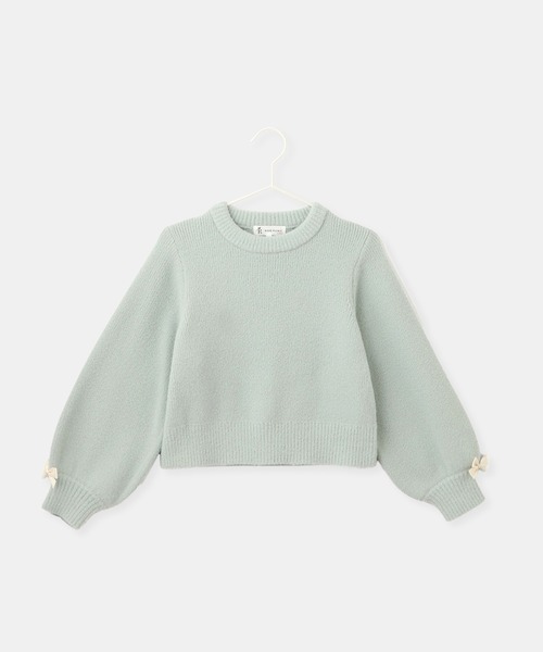 ROPE' PICNIC(ロペピクニック)の「【KIDS/キッズ】スフレニットシリーズ リボンニットプルオーバー/イージーケア・リンクコーデ(ニット/セーター・キッズ・グリーン系その他/キナリ/ピンク系その他2・S/M/L)」の15枚目の写真