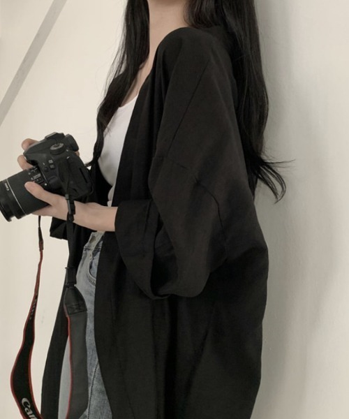 cammie（キャミー）の「ウエストリボン付きロングシャツ（シャツ/ブラウス・レディース・モカ/レンガ/ブラック・M/L）」の7枚目の写真