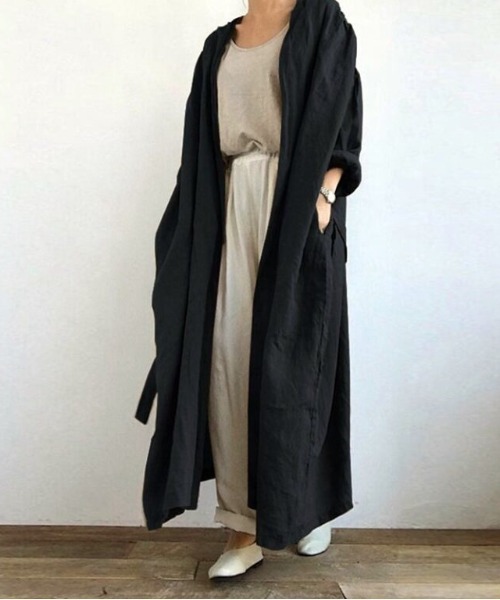 cammie（キャミー）の「ウエストリボン付きロングシャツ（シャツ/ブラウス・レディース・モカ/レンガ/ブラック・M/L）」の15枚目の写真