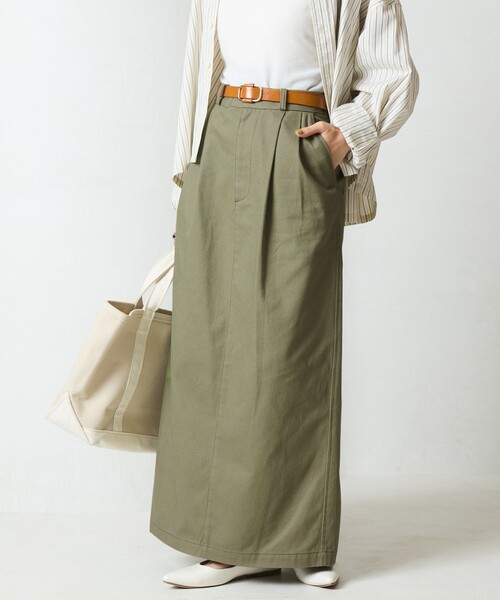 新品 Aimeine ベルトタックチノスカート 限定展開 タック チノ