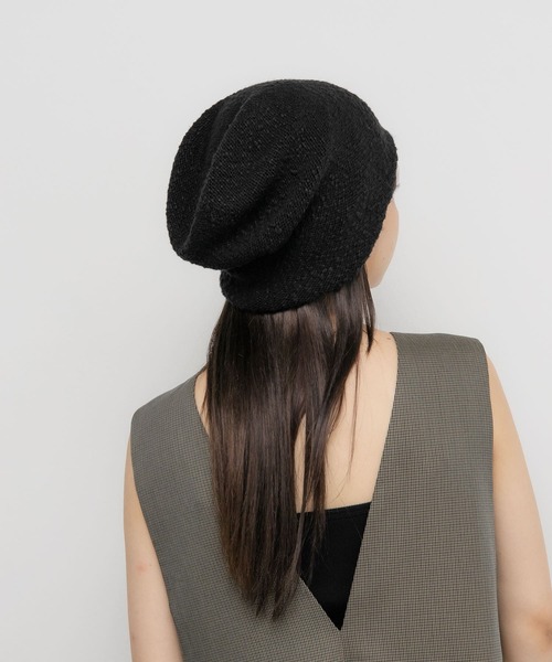 KBF（ケイビーエフ）の「イージーニットビーニー（ニットキャップ/ビーニー・レディース・ブラック/アイボリー・ONE）」の7枚目の写真