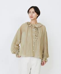 LOISIR | エステルリネンカールマイヤーフリルデザインブラウス(シャツ/ブラウス)