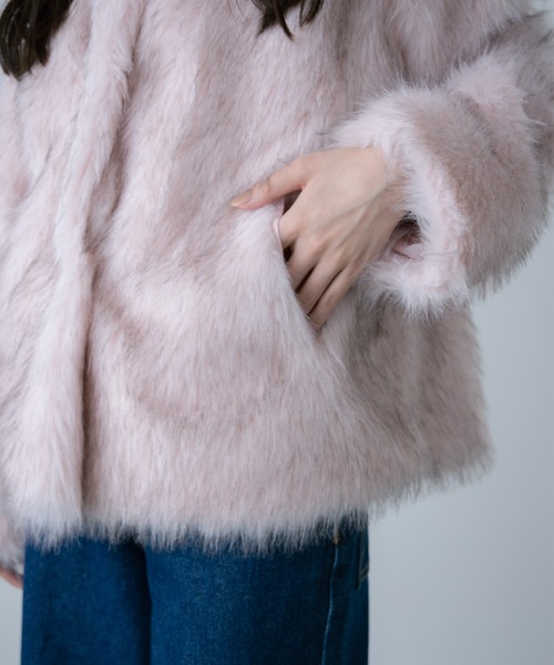 color fur coat/カラーファーコート（その他アウター）｜haek（ハク