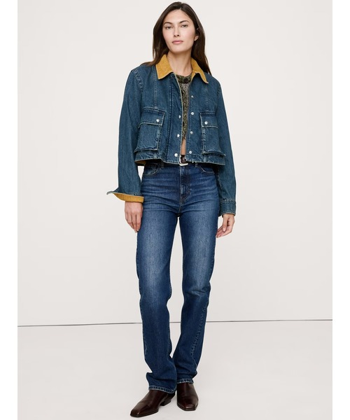 Banana Republic（バナナリパブリック）の「デニム トラピーズジャケット（デニムジャケット・レディース・インディゴブルー・L/XS/M/S）」の3枚目の写真