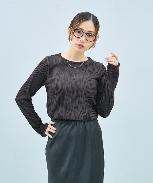 UNITED ARROWS（ユナイテッドアローズ）の「Zoff｜UNITED ARROWS｜ボストン型 メガネ [Casual] 伊達メガネ 度付き[レンズ交換券付き]ユニセックス  ユナイテッドアローズ（メガネ・レディース・ブラック/ピンク/ブラウン系その他5・FREE）」の11枚目の写真