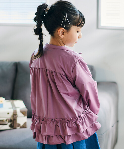 シャイニータフタバックフリルフードブルゾン