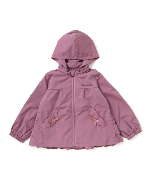 シャイニータフタバックフリルフードブルゾン