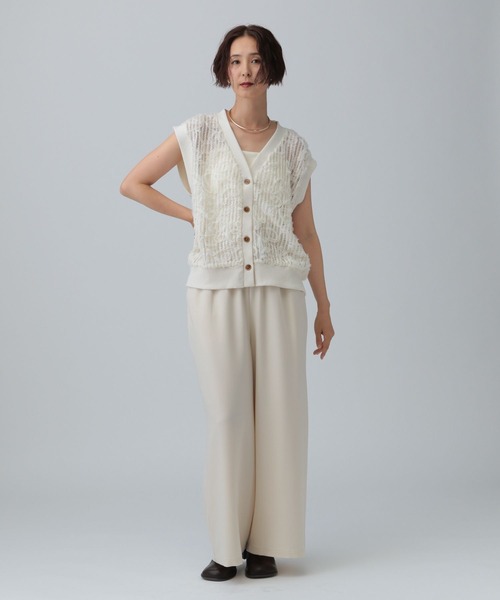 LEPSIM（レプシィム）の「ニュアンス柄ベスト　582461（ベスト・レディース・チャコールグレー/アイボリー/ブラウン・FREE）」の4枚目の写真