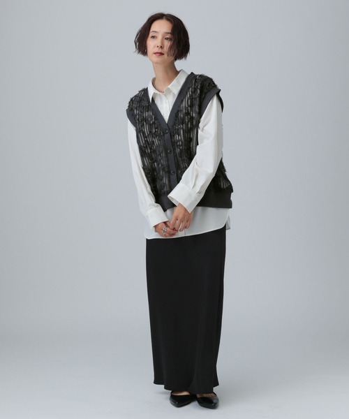 LEPSIM（レプシィム）の「ニュアンス柄ベスト　582461（ベスト・レディース・チャコールグレー/アイボリー/ブラウン・FREE）」の12枚目の写真