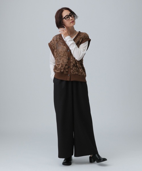 LEPSIM（レプシィム）の「ニュアンス柄ベスト　582461（ベスト・レディース・チャコールグレー/アイボリー/ブラウン・FREE）」の18枚目の写真