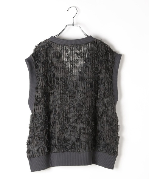 LEPSIM（レプシィム）の「ニュアンス柄ベスト　582461（ベスト・レディース・チャコールグレー/アイボリー/ブラウン・FREE）」の20枚目の写真