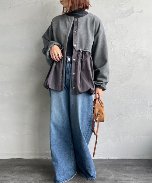 nenom（ネノム）の「[nenom/ネノム] 裾バルーン ドッキングブルゾン（ブルゾン・レディース・ネイビー/チャコールグレー/ブラック・F）」の22枚目の写真
