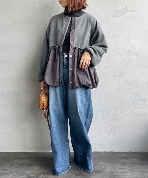 セール】[nenom/ネノム] 裾バルーン ドッキングブルゾン（ブルゾン