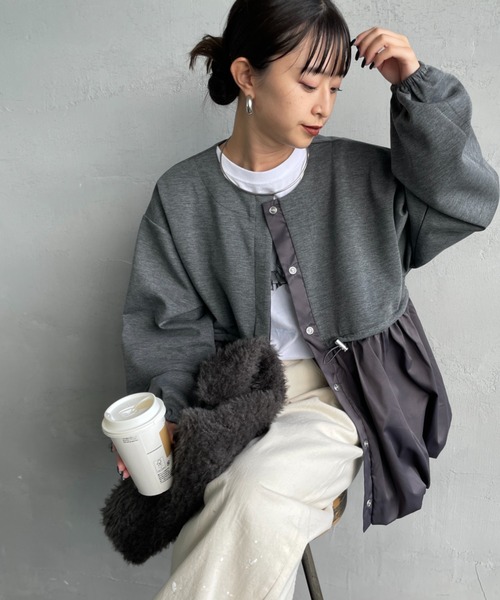 セール】[nenom/ネノム] 裾バルーン ドッキングブルゾン（ブルゾン