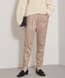 qualite | 【裏起毛で美脚パンツ】ウォームサテンタックパンツ/オフィスカジュアル/ウエストゴム(その他パンツ)