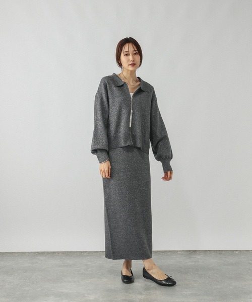 ニットZIPカーデ＊スカートセット/577660（ワンピース）｜GLOBAL