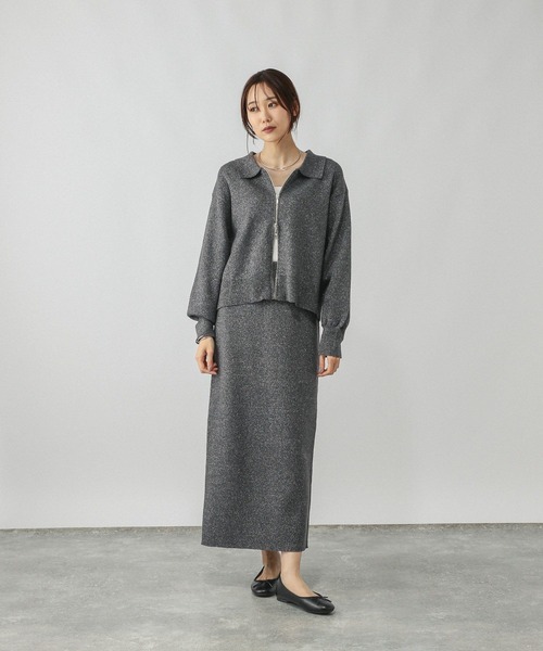 ニットZIPカーデ＊スカートセット/577660（ワンピース）｜GLOBAL WORK