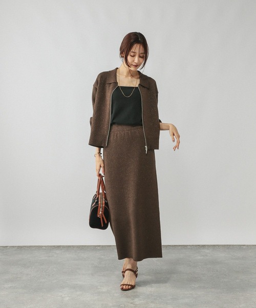 セール】ニットZIPカーデ＊スカートセット/577660（ワンピース