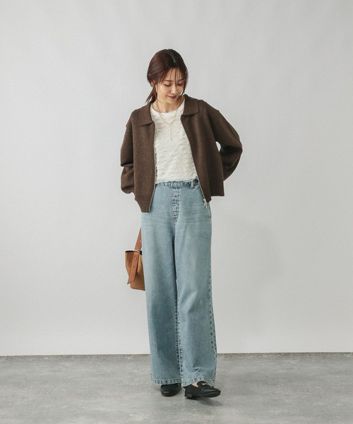 GLOBAL WORK（グローバルワーク）の「ニットZIPカーデ＊スカートセット/577660（ワンピース・レディース・ブラック/チャコールグレー/ブラウン・MEDIUM/LARGE）」の16枚目の写真