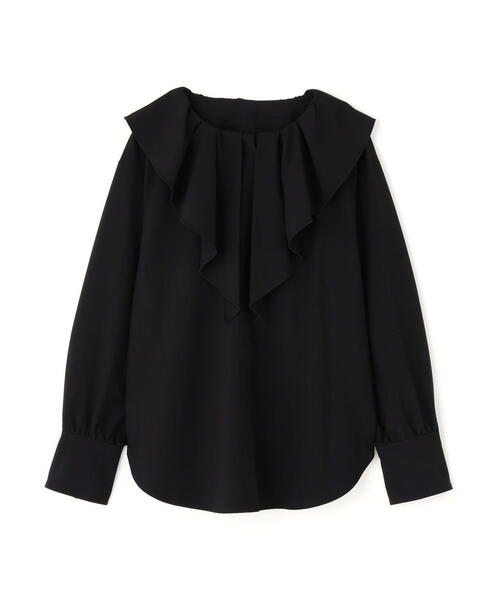 NATURAL BEAUTY BASIC(ナチュラルビューティーベーシック)の「◇【Oggi掲載】デザインラッフルブラウス(シャツ/ブラウス・レディース・ブラック/ベージュ/オフホワイト・FREE)」の4枚目の写真