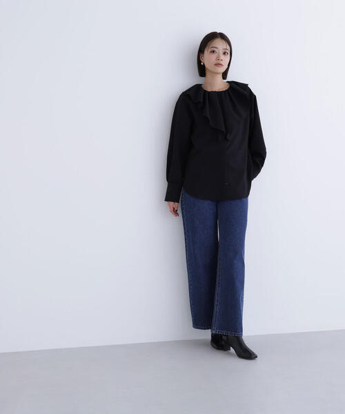 NATURAL BEAUTY BASIC(ナチュラルビューティーベーシック)の「◇【Oggi掲載】デザインラッフルブラウス(シャツ/ブラウス・レディース・ブラック/ベージュ/オフホワイト・FREE)」の7枚目の写真
