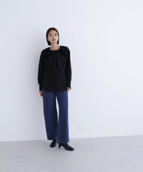 NATURAL BEAUTY BASIC(ナチュラルビューティーベーシック)の「◇【Oggi掲載】デザインラッフルブラウス(シャツ/ブラウス・レディース・ブラック/ベージュ/オフホワイト・FREE)」の9枚目の写真