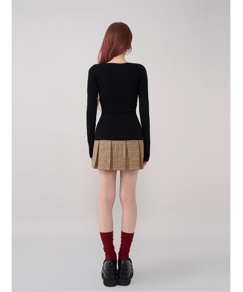 【Web完売商品♡】Darich ポイントチェックニットミニワンピース BLK ダーリッチ Darich ポイントチェックニットミニワンピース