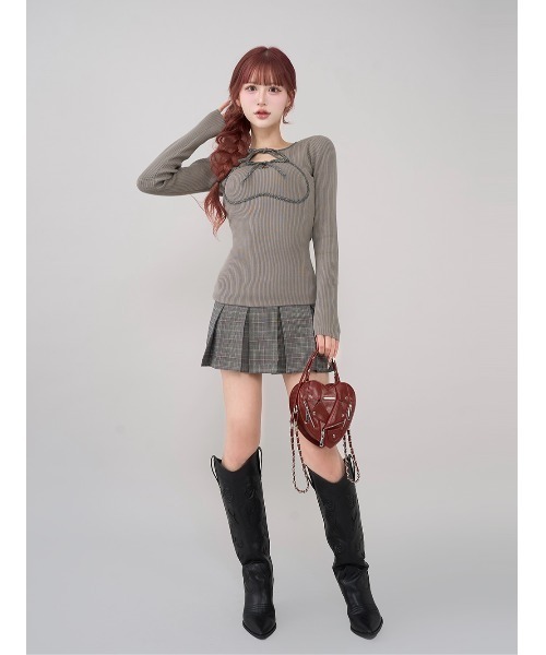 Darichポイントチェックニットミニワンピース(FL) ポイントチェックニットミニワンピース（ワンピース）｜Darich