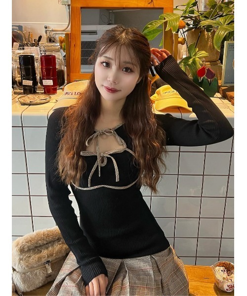 ポイントチェックニットミニワンピース（ワンピース）｜Darich