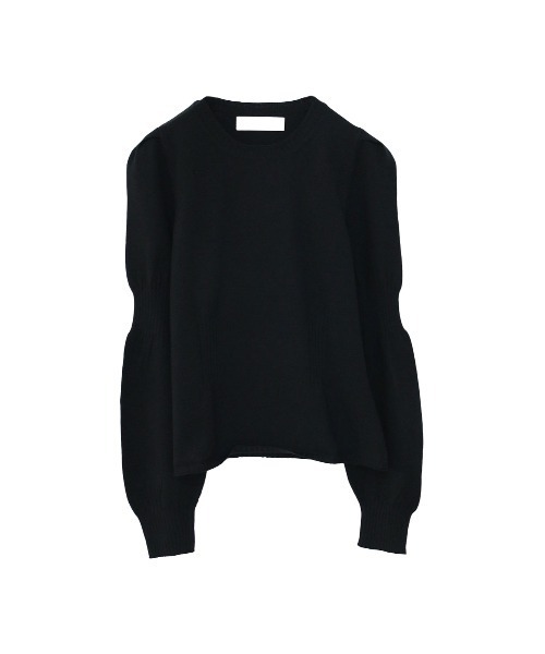 Marilyn Moon(マリリンムーン)の「14g wool modern sleeve top(ニット/セーター・レディース・ブラック/パープル/チャコールグレー/ベージュ・FREE)」の2枚目の写真