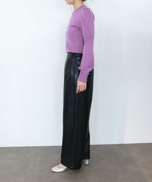 Marilyn Moon(マリリンムーン)の「14g wool modern sleeve top(ニット/セーター・レディース・ブラック/パープル/チャコールグレー/ベージュ・FREE)」の20枚目の写真