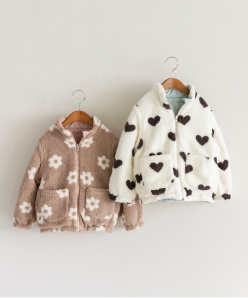 BRANSHES（ブランシェス）の「【マシンウォッシャブル/リバーシブル】中綿×ボアアウター（ブルゾン・キッズ・サックスブルー/ピンク・90cm/100cm/110cm/120cm/130cm/140cm/150cm）」の6枚目の写真