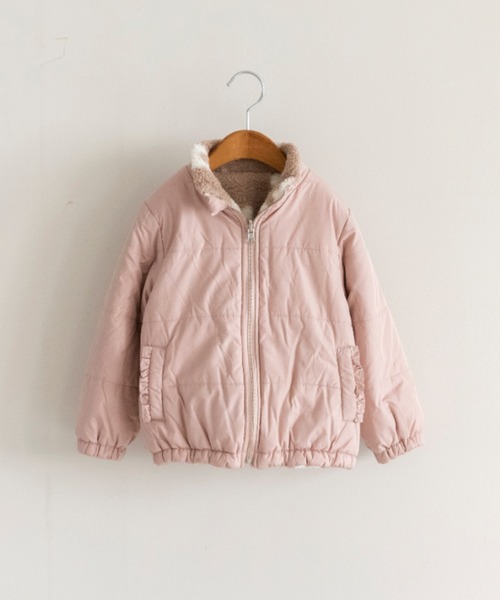 BRANSHES（ブランシェス）の「【マシンウォッシャブル/リバーシブル】中綿×ボアアウター（ブルゾン・キッズ・サックスブルー/ピンク・90cm/100cm/110cm/120cm/130cm/140cm/150cm）」の8枚目の写真