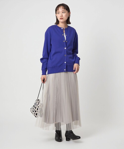 green label relaxing（グリーンレーベルリラクシング）の「メタル調 ドットボタン カーディガン（カーディガン/ボレロ・レディース・ブラック/ベージュ/ロイヤルブルー・FREE）」の19枚目の写真