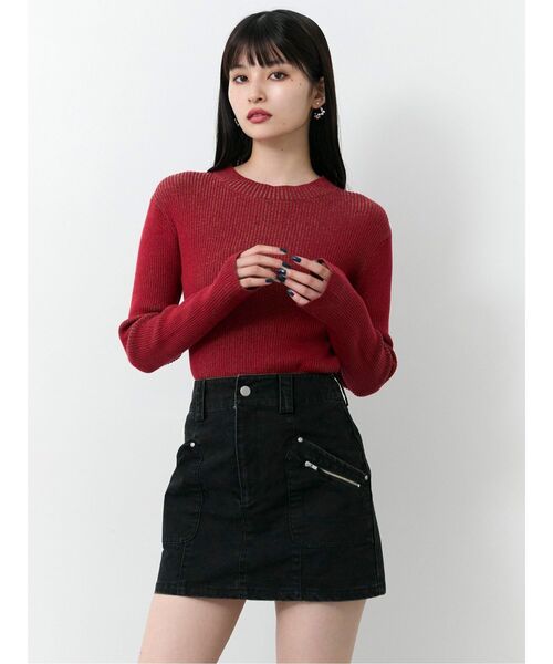 MURUA（ムルーア）の「メニーポケットカーゴスカート（スカート・レディース・グレー/ブラック/ブラウン・1/2）」の5枚目の写真