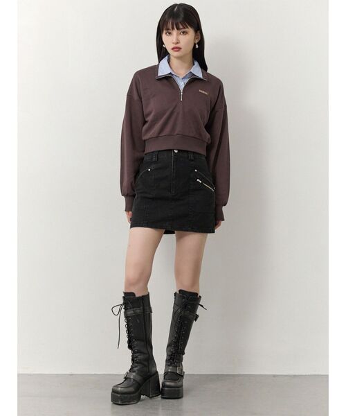 MURUA（ムルーア）の「メニーポケットカーゴスカート（スカート・レディース・グレー/ブラック/ブラウン・1/2）」の10枚目の写真