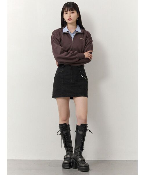 MURUA（ムルーア）の「メニーポケットカーゴスカート（スカート・レディース・グレー/ブラック/ブラウン・1/2）」の12枚目の写真