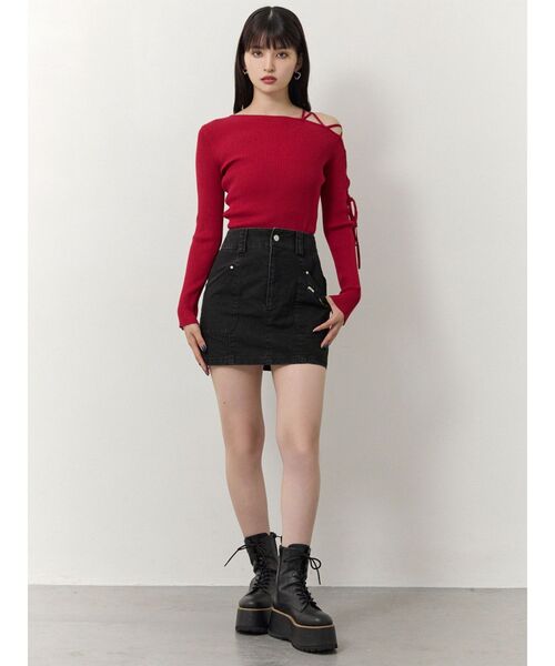 MURUA（ムルーア）の「メニーポケットカーゴスカート（スカート・レディース・グレー/ブラック/ブラウン・1/2）」の15枚目の写真