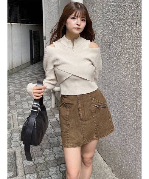 MURUA（ムルーア）の「メニーポケットカーゴスカート（スカート・レディース・グレー/ブラック/ブラウン・1/2）」の22枚目の写真