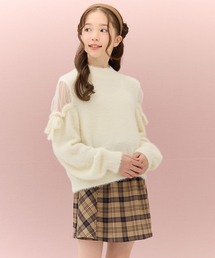 Amourire girl(アムリールガール)の肩チュールふわふわニットプルオーバー(ニット/セーター)