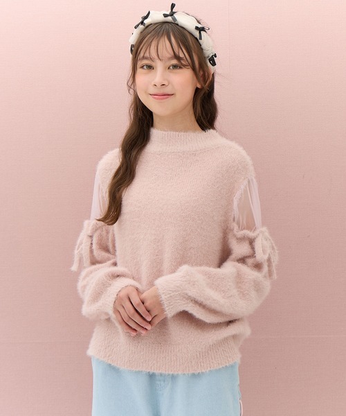 ふわふわり♡　1027 セール】肩チュールふわふわニットプルオーバー（ニット