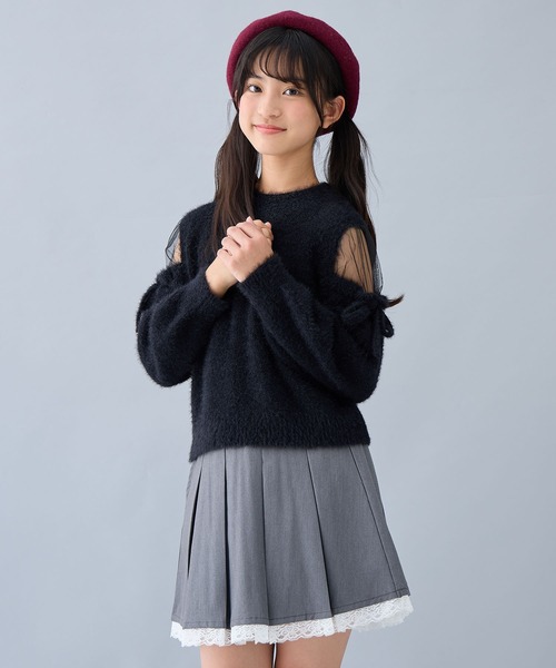 セール】肩チュールふわふわニットプルオーバー（ニット
