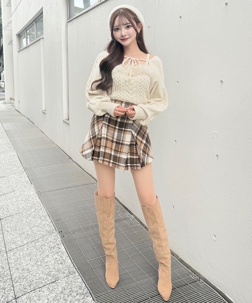 NOMAE（ノーマエ）の「ファーケーブルアンサンブルニット（ニット/セーター・レディース・ブラック/アイボリー/ピンク/グレー・FREE）」の10枚目の写真