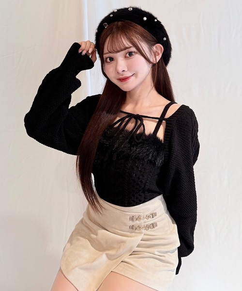 美品 ノーブル NOBLE ファーニット2WAYアンゴラ ニット 美品 ノーブル NOBLE ファーニット2WAYアンゴラ ニット NOBLEファーの