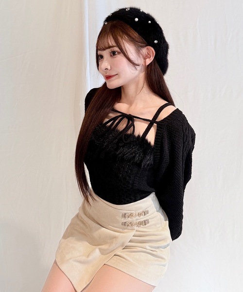 ファーケーブルアンサンブルニット（ニット/セーター）｜NOMAE