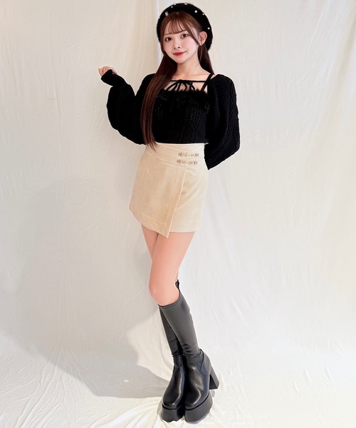 NOMAE（ノーマエ）の「ファーケーブルアンサンブルニット（ニット/セーター・レディース・ブラック/アイボリー/ピンク/グレー・FREE）」の19枚目の写真