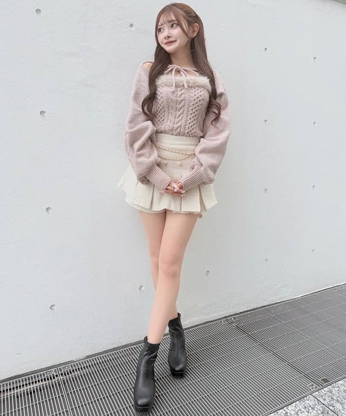 ファーケーブルアンサンブルニット（ニット/セーター）｜NOMAE