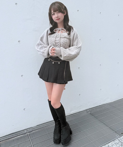 ファーケーブルアンサンブルニット（ニット/セーター）｜NOMAE