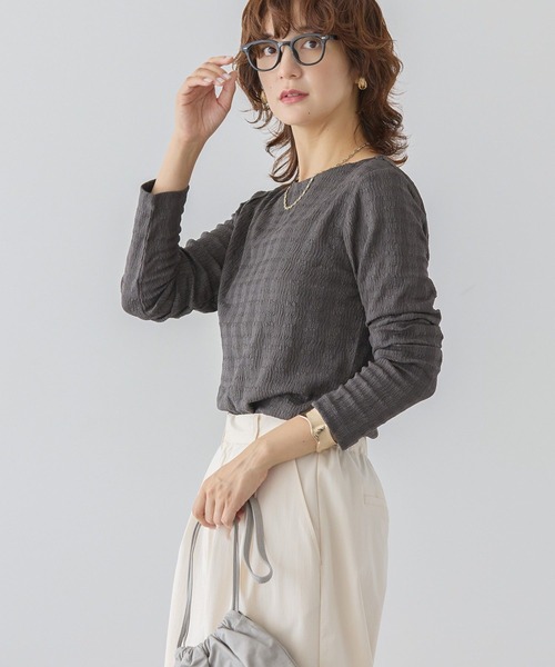 AMERICAN HOLIC(アメリカンホリック)の「ジャガードカットプルオーバー(Tシャツ/カットソー・レディース・モカ/チャコールグレー・M/L)」の4枚目の写真